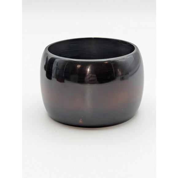 Vintage Cognac Stripe Simichrome Tested Heavy Wide Bangle Bracelet 88.27g - Picture 10 of 10